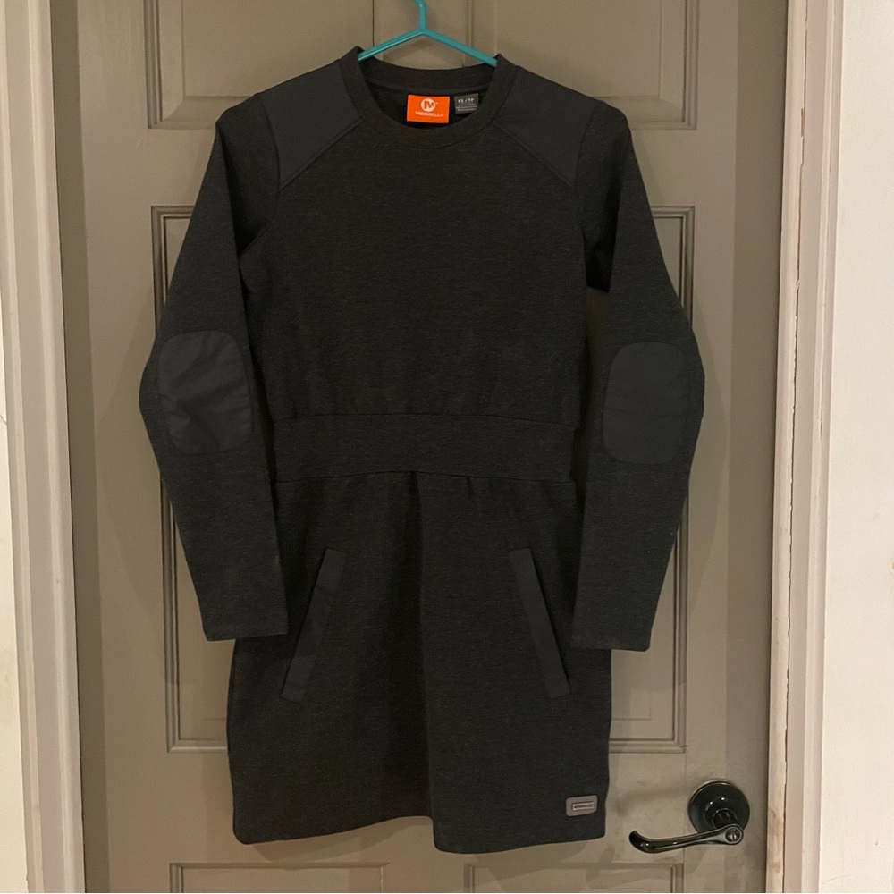 Merrell Tunic Dress Women’s Charcoal Grey Elbow Patches Size XS